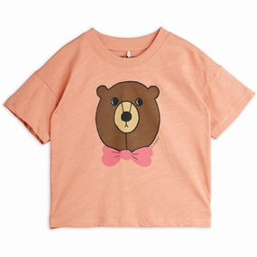 Comfortable Style Anti-pilling Mini Rodini Pink Bear Sp Ss Tee