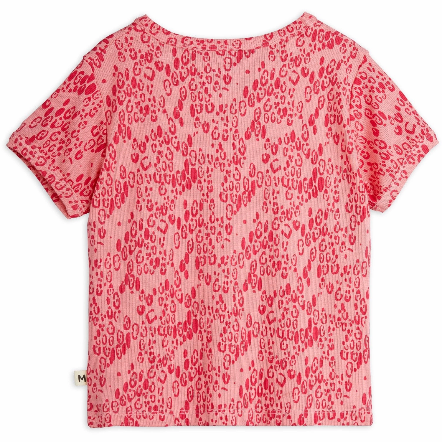 Mini Rodini Pink Mini Leopard AOP Ss Tee Heat Transfer Printing