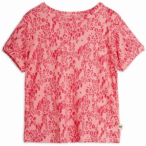 EasyCareFabric Non Iron Finish Mini Rodini Pink Mini Leopard AOP Ss Tee