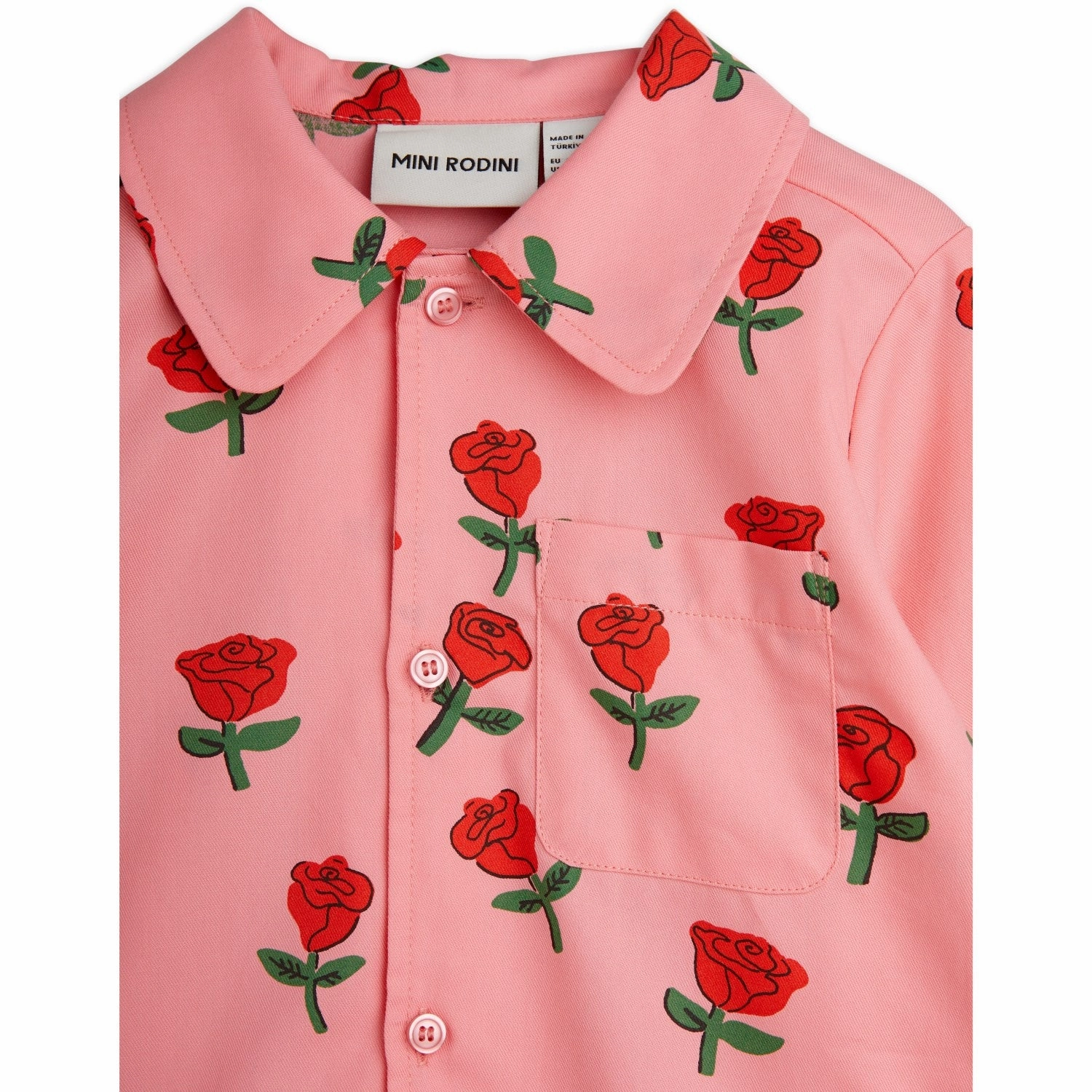 decorative element Mini Rodini Pink Roses AOP Woven Shirt