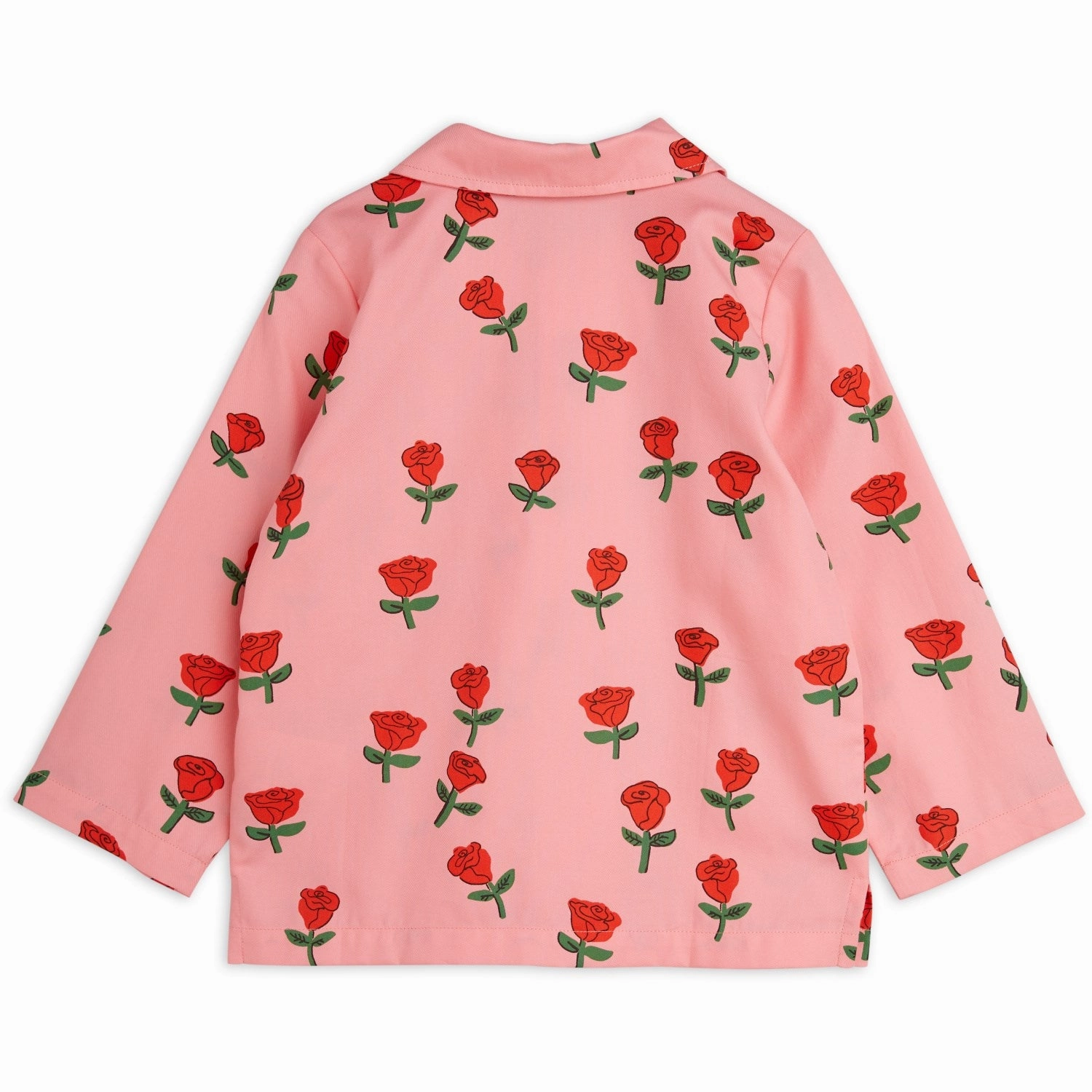 Checkered Print Mini Rodini Pink Roses AOP Woven Shirt