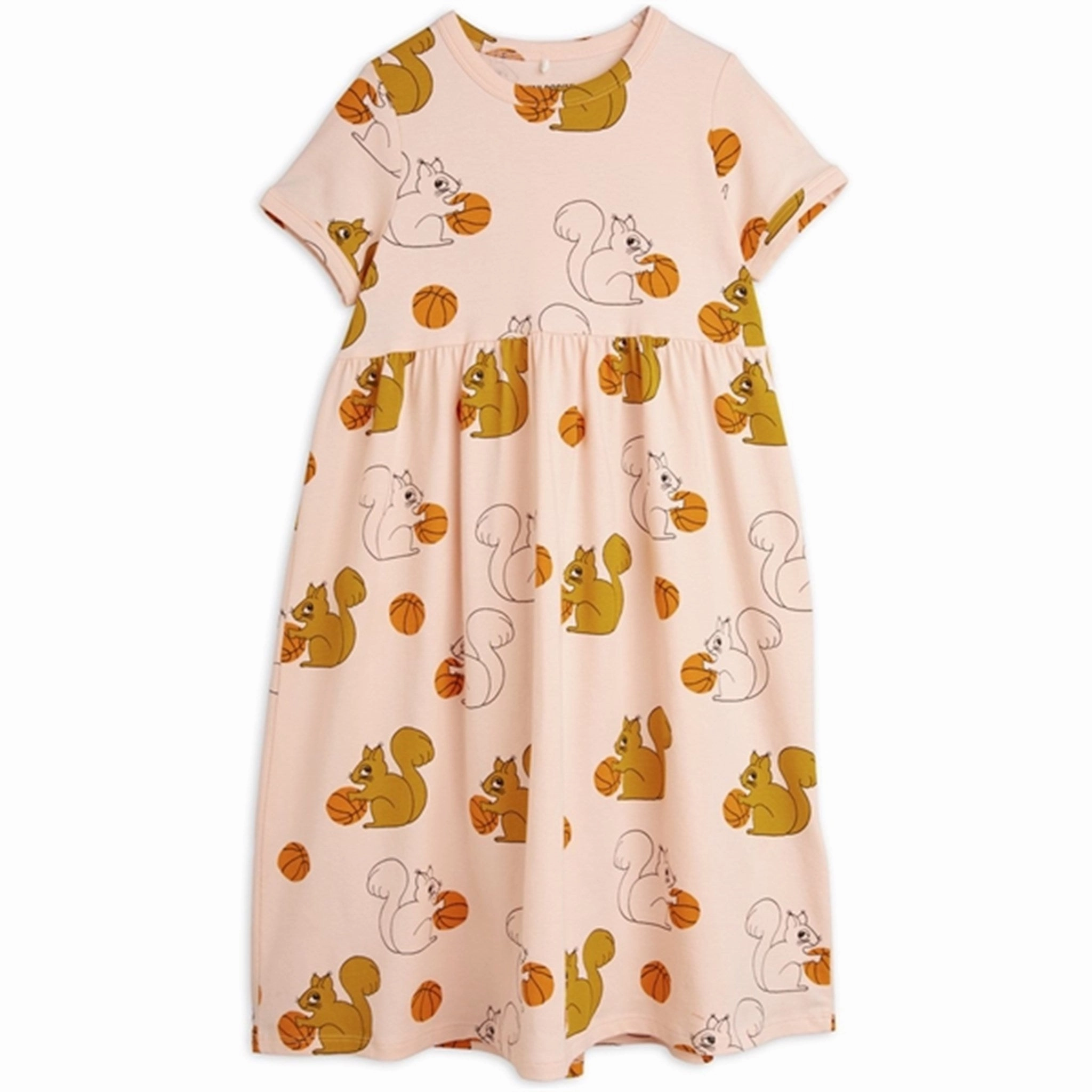 Work Look Calm Lines Mini Rodini Pink Squirrels Aop Dress