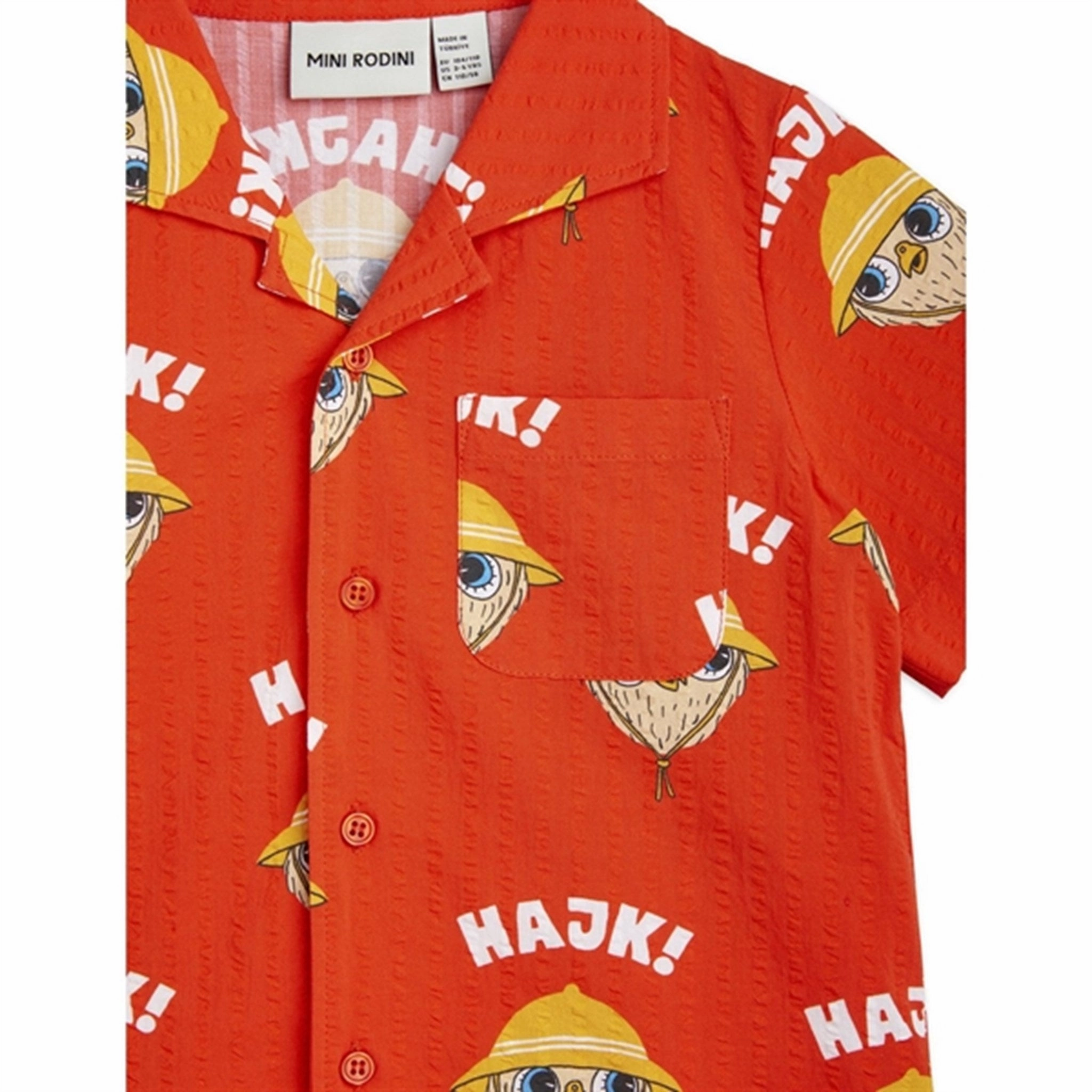 Mini Rodini Red Hike Aop Woven T-Shirt Camping Essential Trendy Look