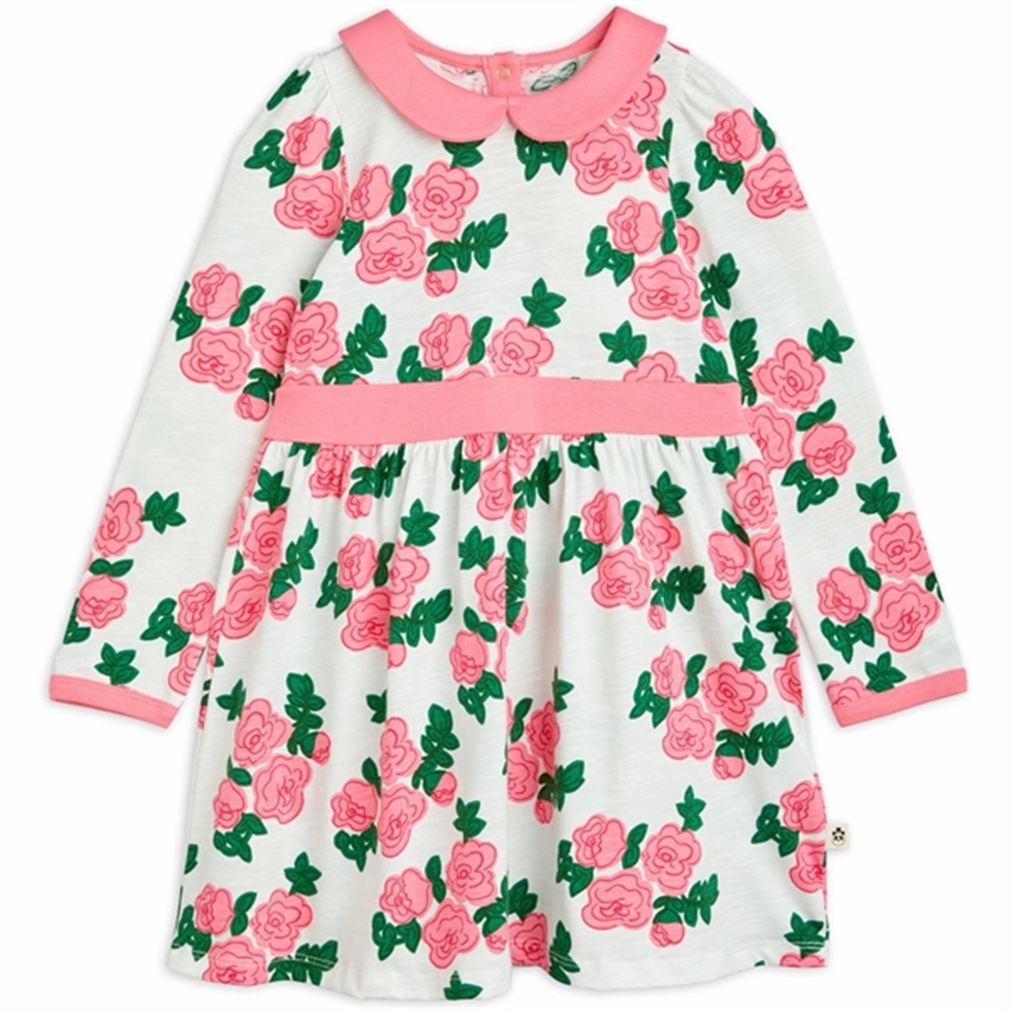 Mini Rodini Roses Aop Dress Pink Fitted Design Glam Touch