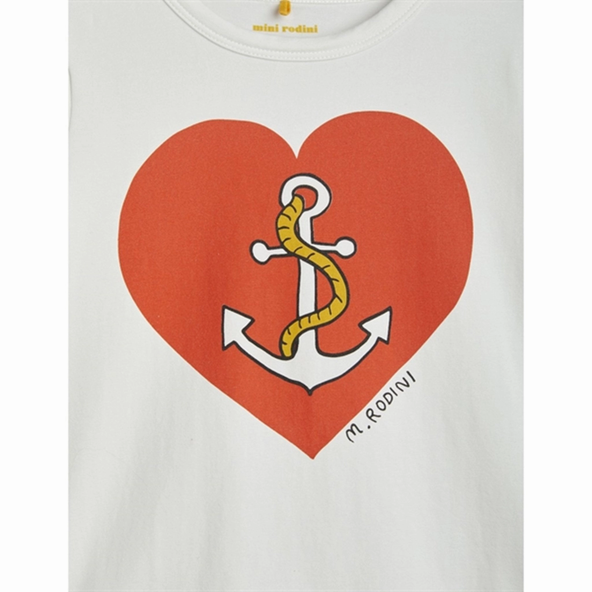 Mini Rodini Sailors Heart T-shirt White Durable Ribbed Hem Long Sleeve
