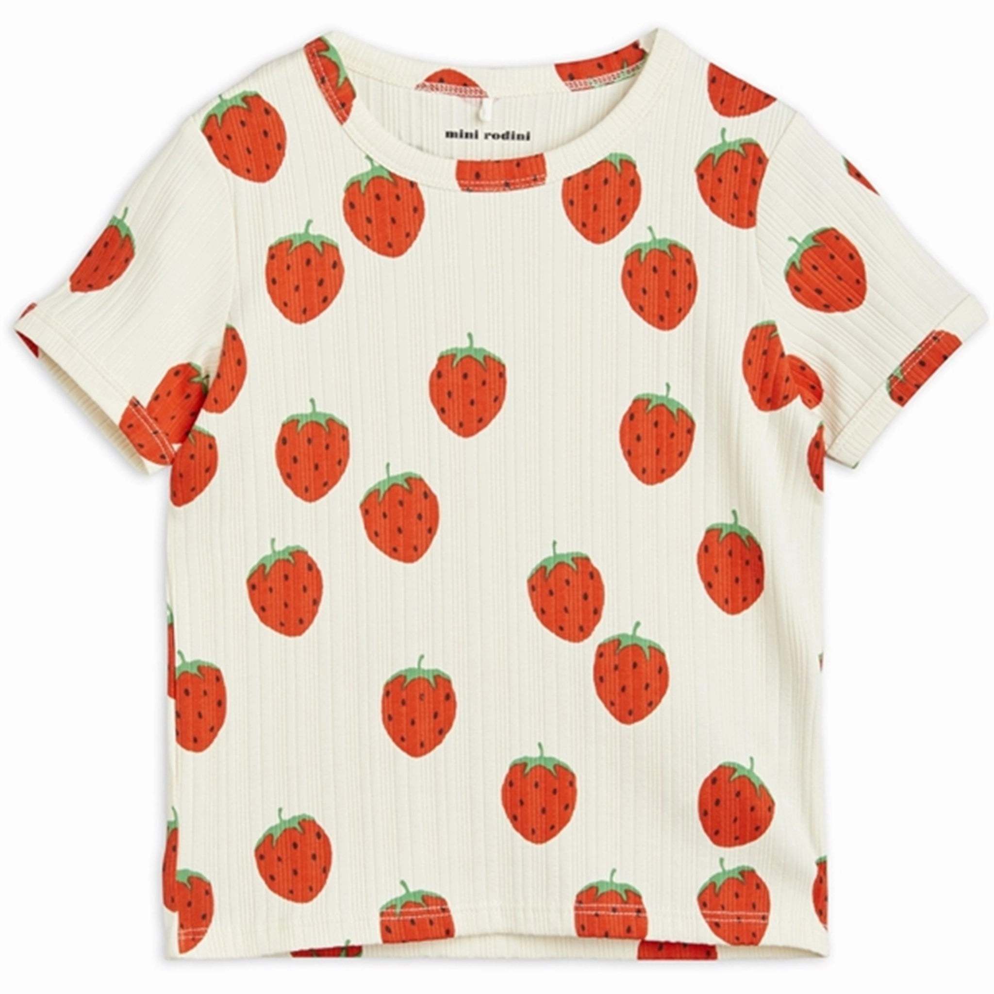 Everyday Comfort All-day style Mini Rodini Strawberries Aop T-shirt Offwhite