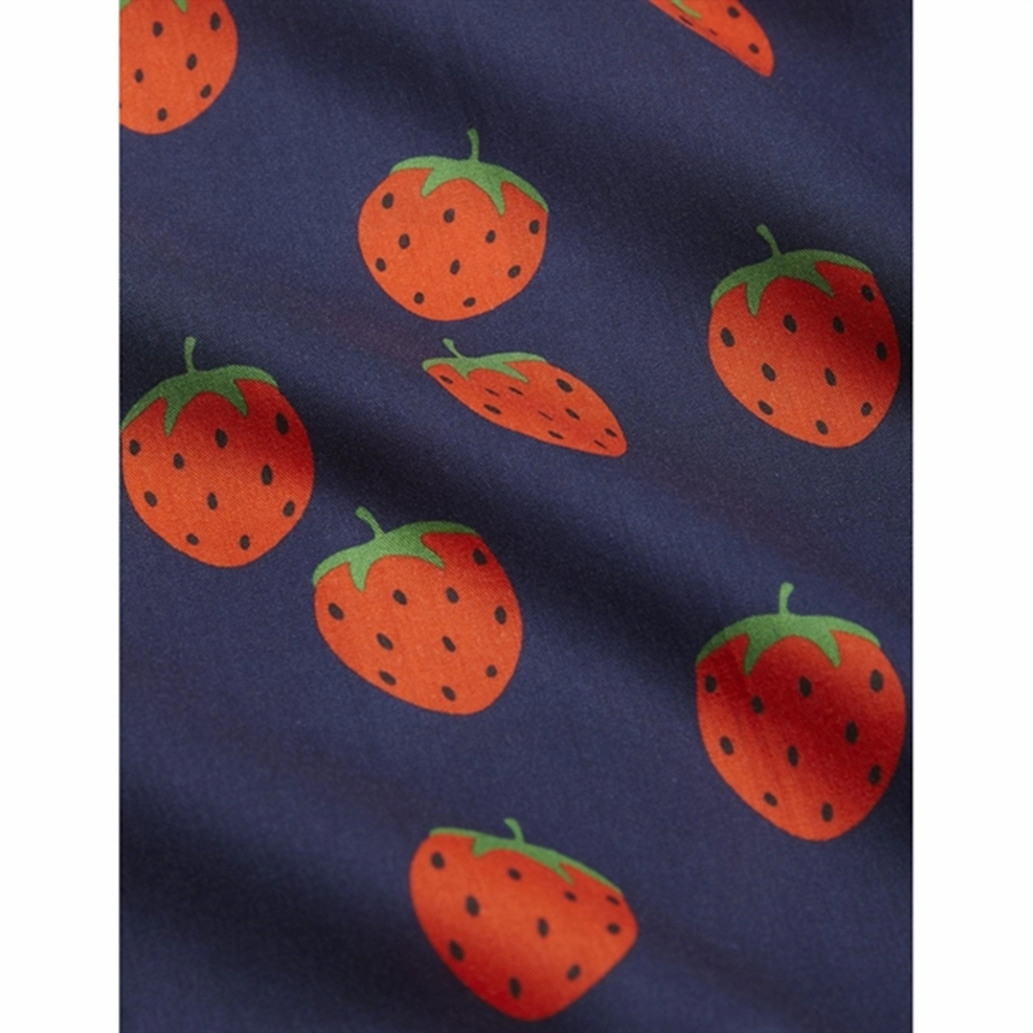Mini Rodini Strawberries Aop Woven Shirt Blue Printed Pattern