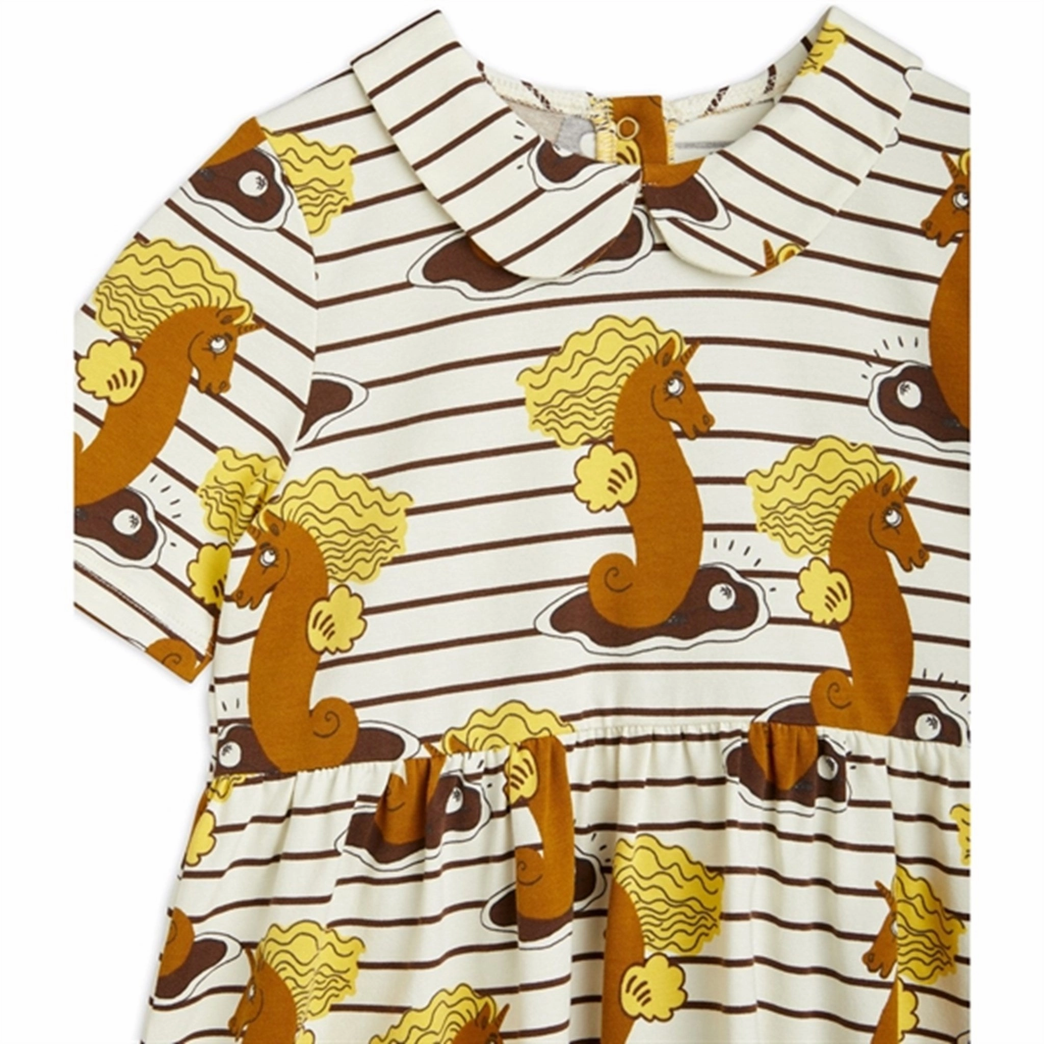 Vibrant Form Mini Rodini Unicorn Seahorse AOP Dress Brown
