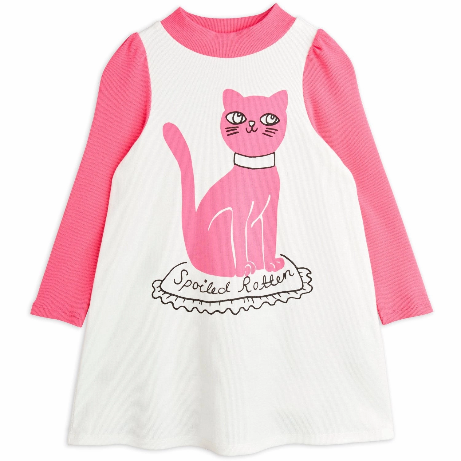 Mini Rodini White Cat Sp Dress Tailored Comfort
