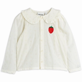 Durable Thread Construction Tagless Design Mini Rodini White Strawberry Emb Schiffli Blouse