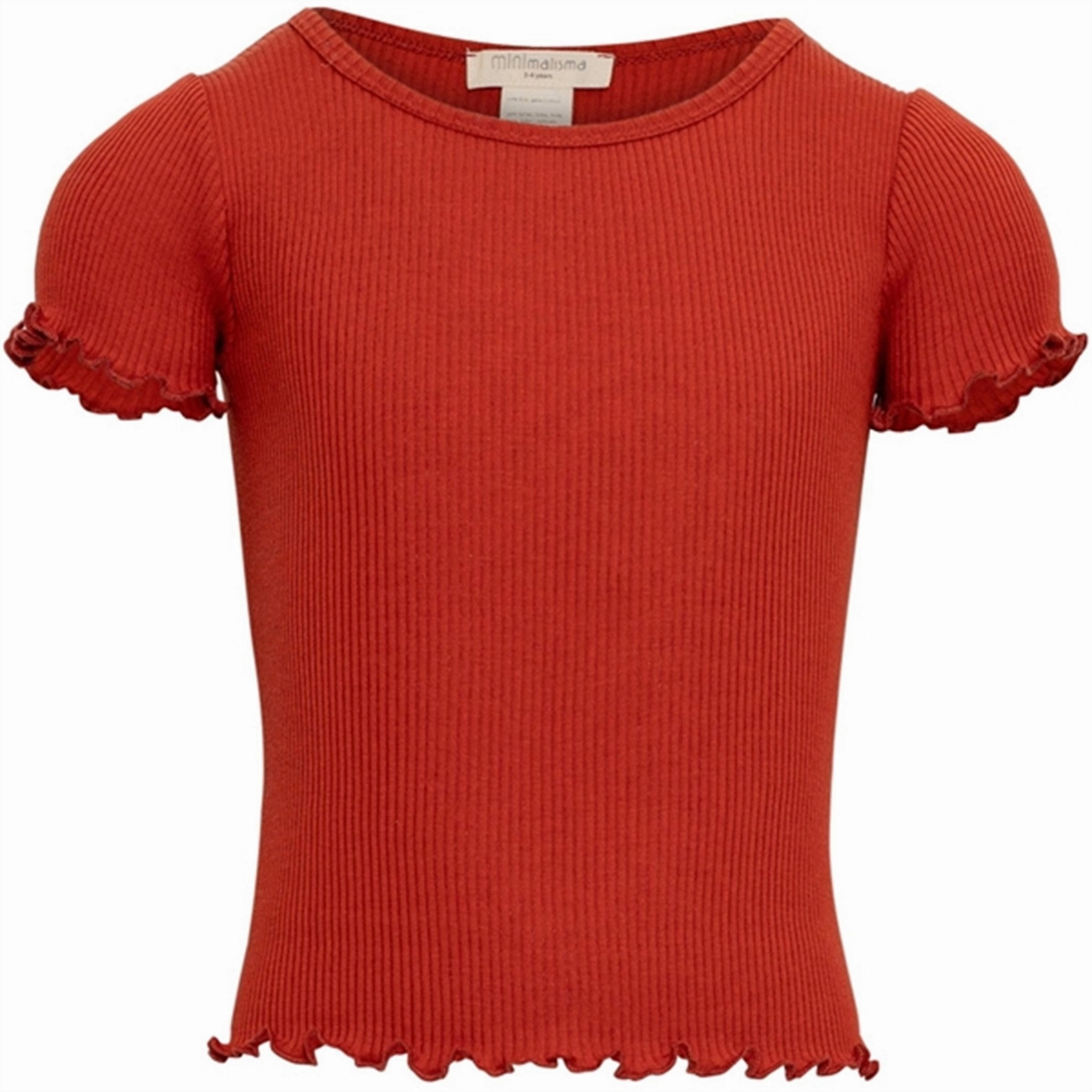 Minimalisma Blomst T-shirt Poppy Red Relaxed Torso Fit Minimal Comfort