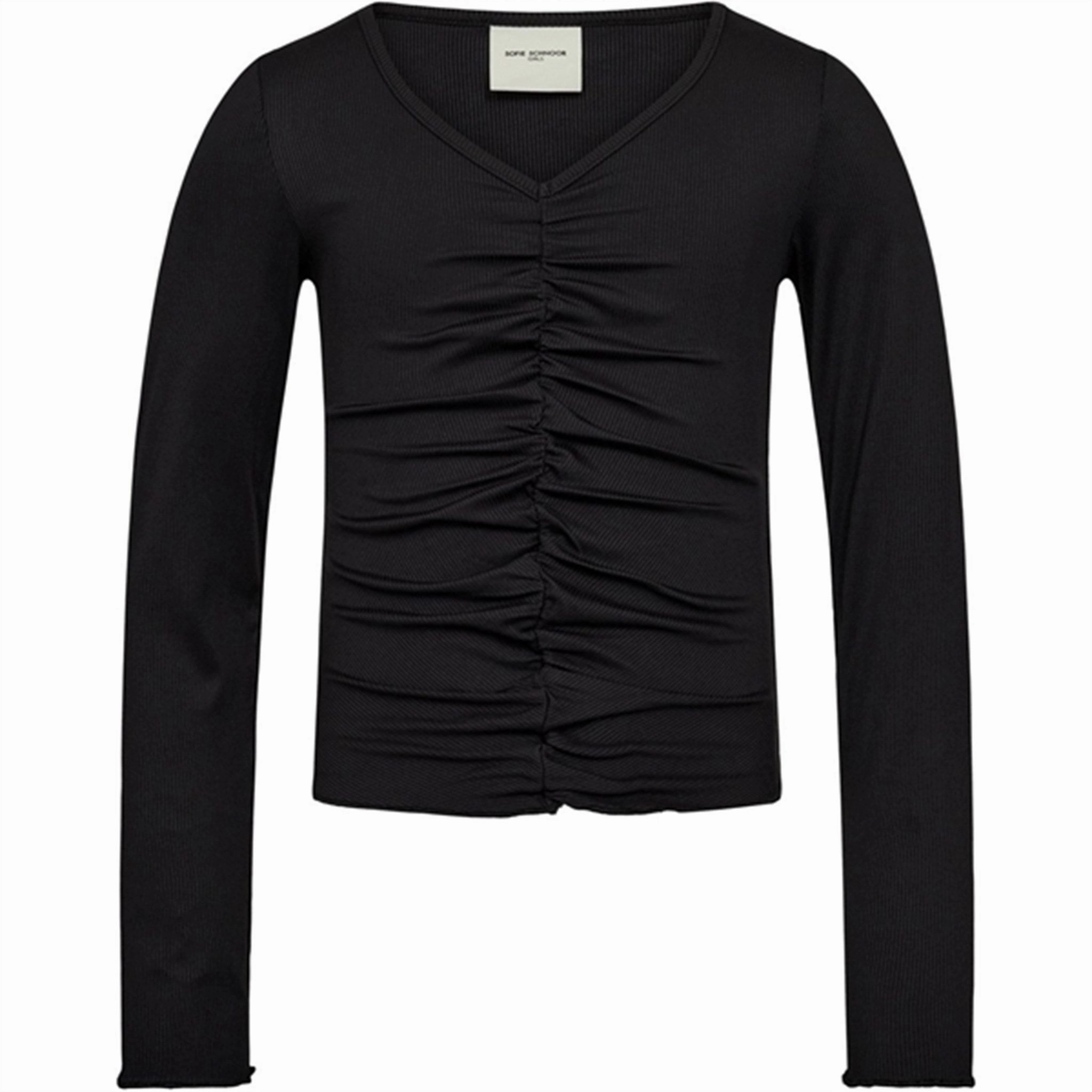 Sofie Schnoor Black Blouse Patterned Texture Athleisure Wear