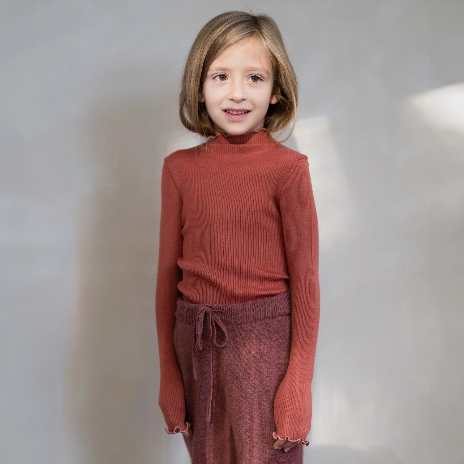 Minimalisma Autumn Blush with Cloudberry contrast Alfina Blouse Earthy Palette