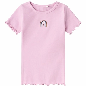 Non Restrictive Fit Name It Pastel Lavender Katte T-Shirt
