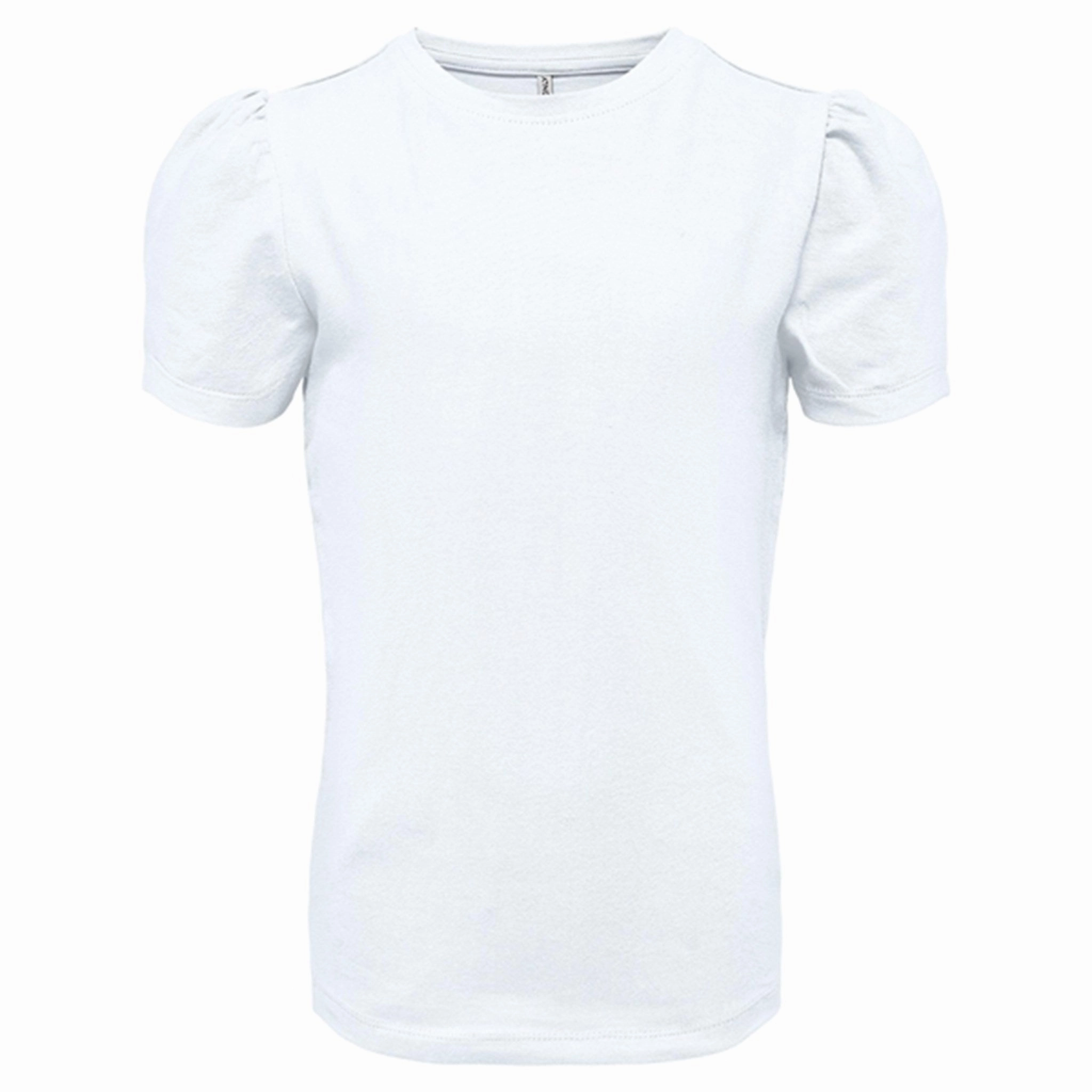 Kids ONLY Bright White Live Love Puff Top Lightweight Comfort