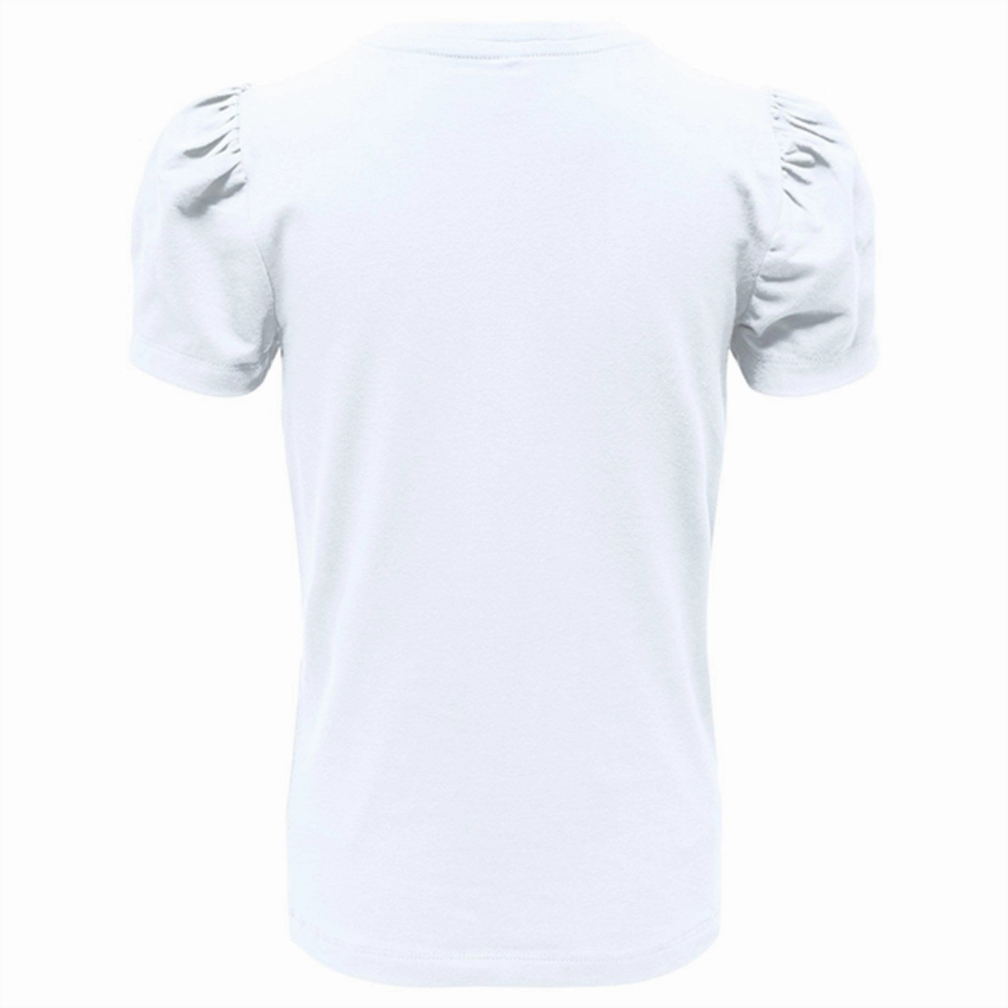 Heather Jersey Material Garment Washed Texture Kids ONLY Bright White Live Love Puff Top