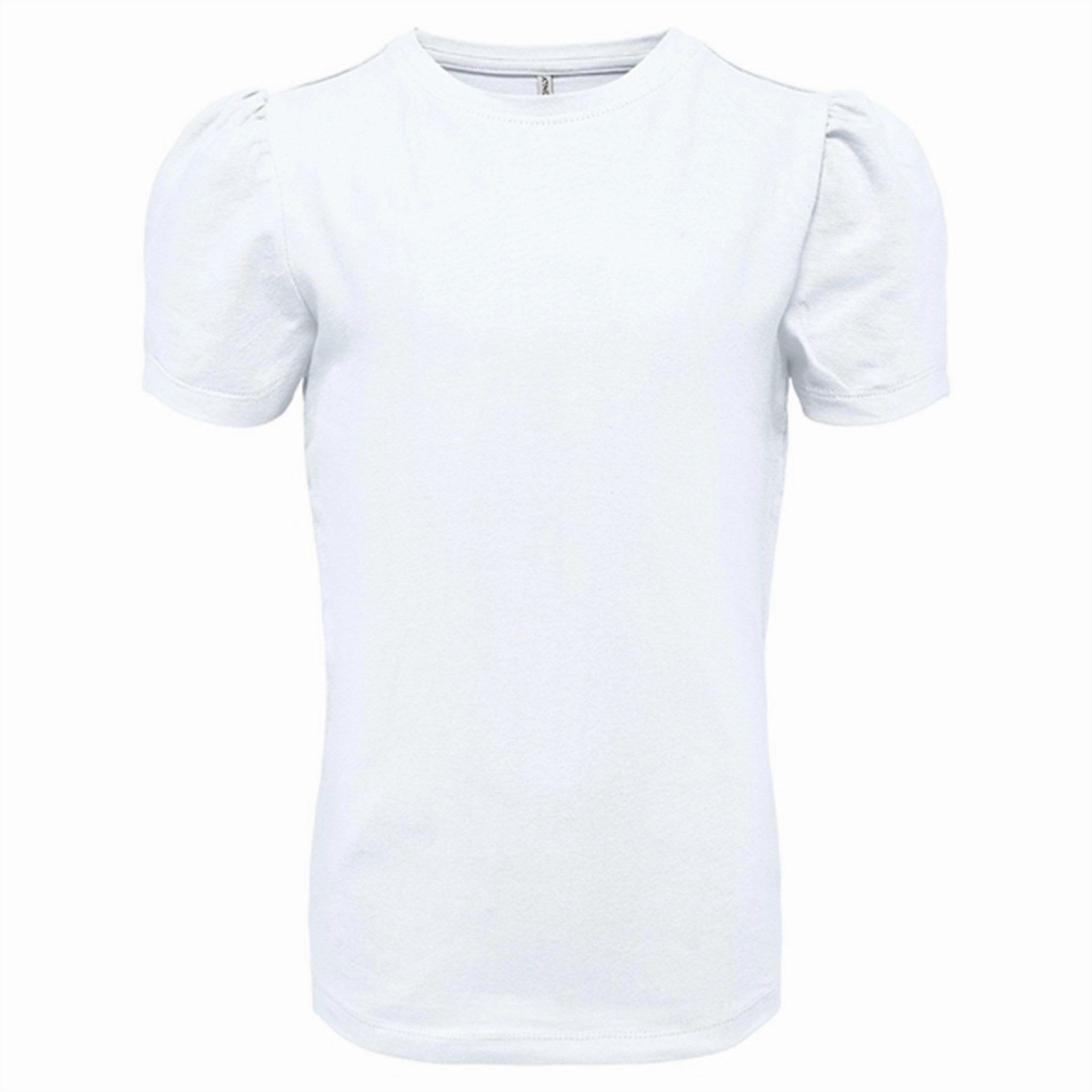 Kids ONLY Bright White Live Love Puff Top Active Trend Trendy Casual Wear