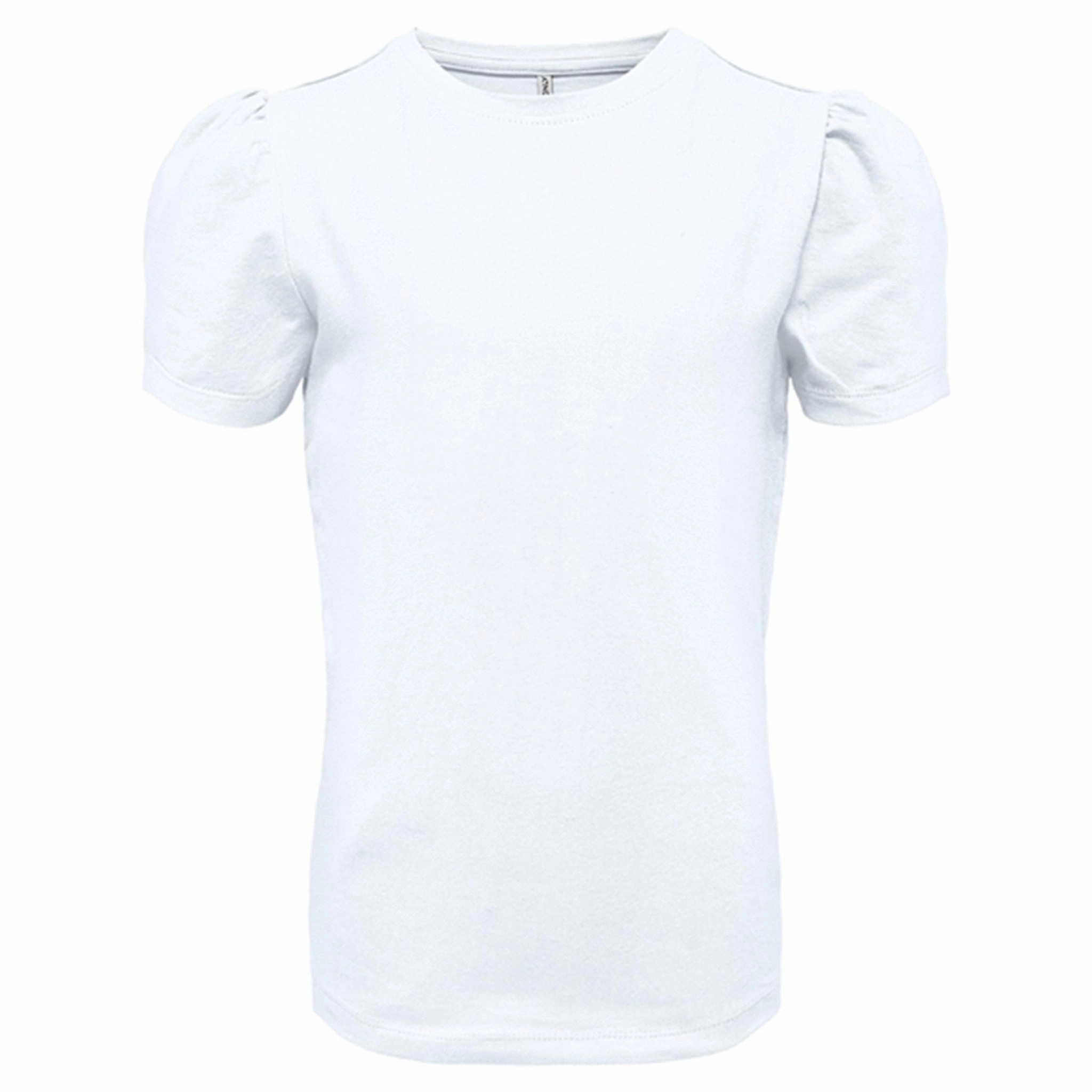 Fashion Ready V neck elegance Kids ONLY Bright White Live Love Puff Top