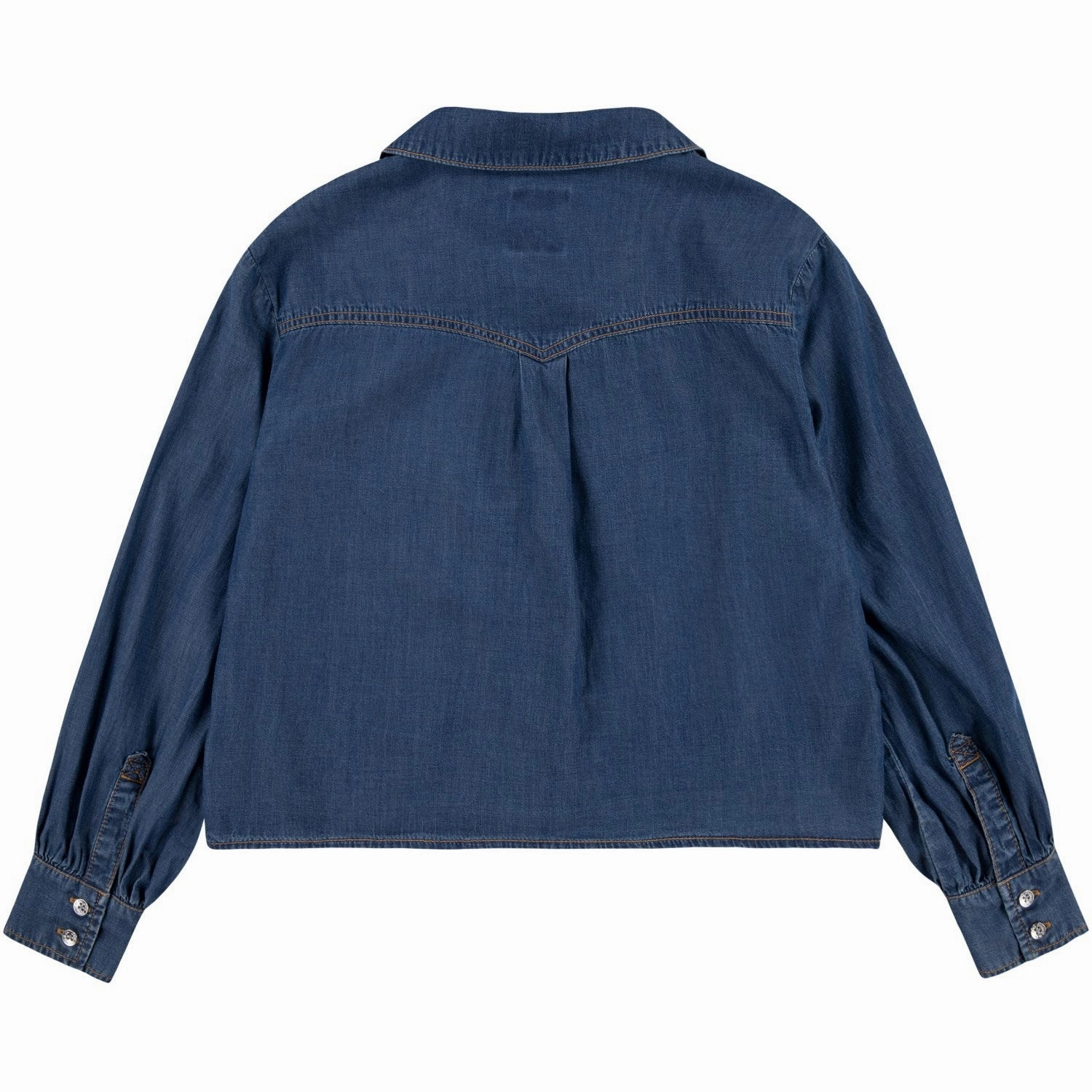 Levi's BLUE Western Peasant Denim Shirt Streamlined Design Summer Camp