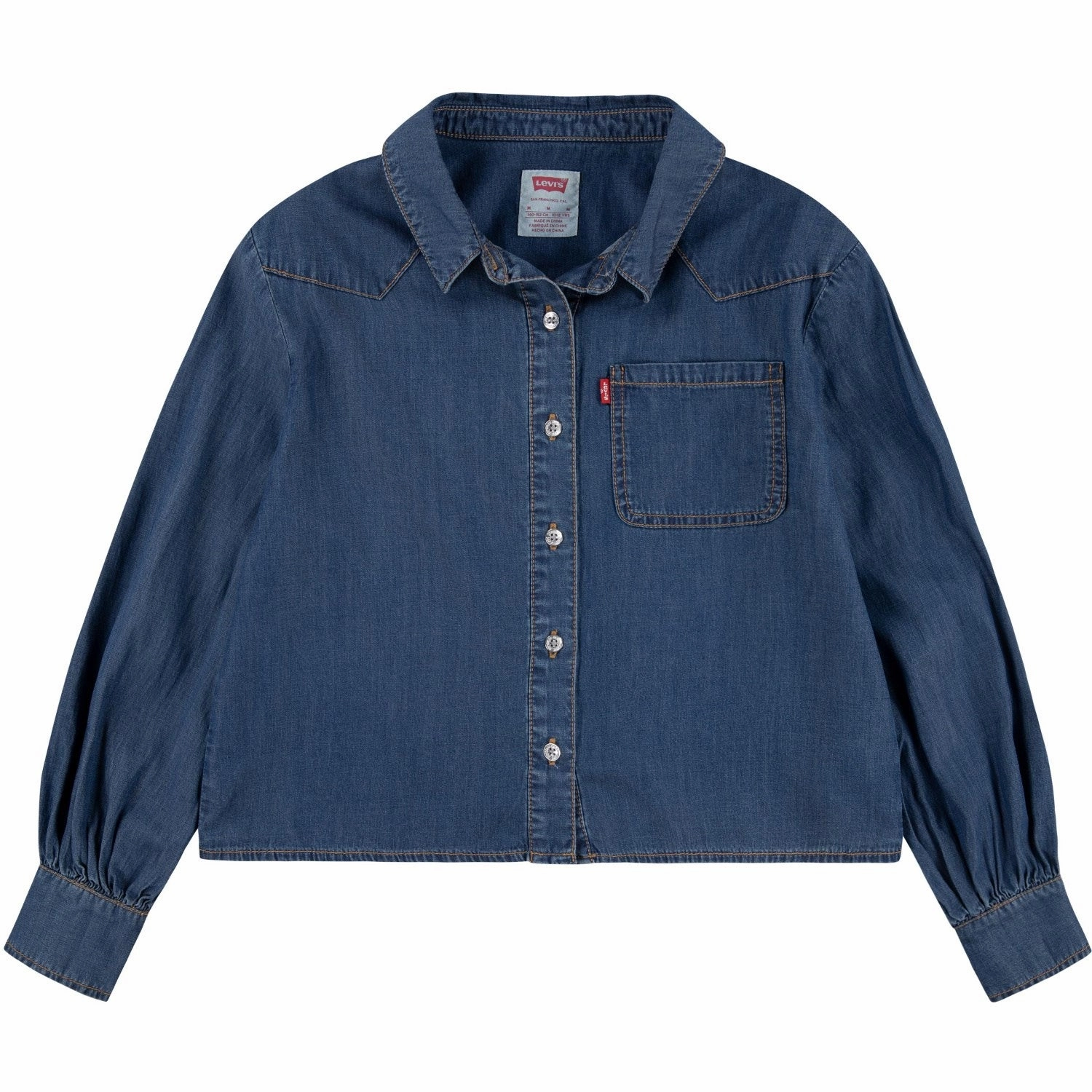 Cooling Core Technology Levi's BLUE Western Peasant Denim Shirt