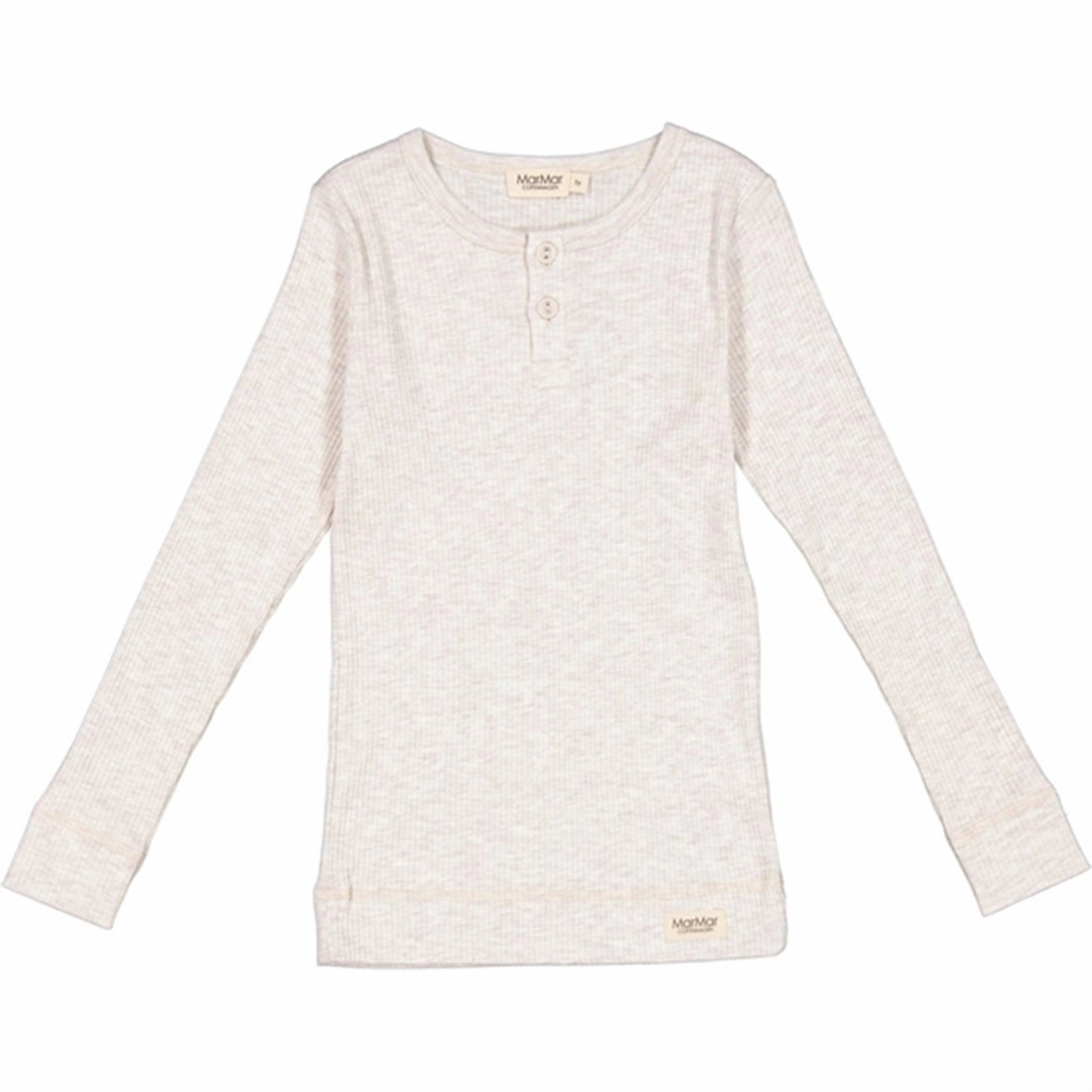 MarMar Modal Beige Melange Bluse Hidden Placket Comfort First Fit