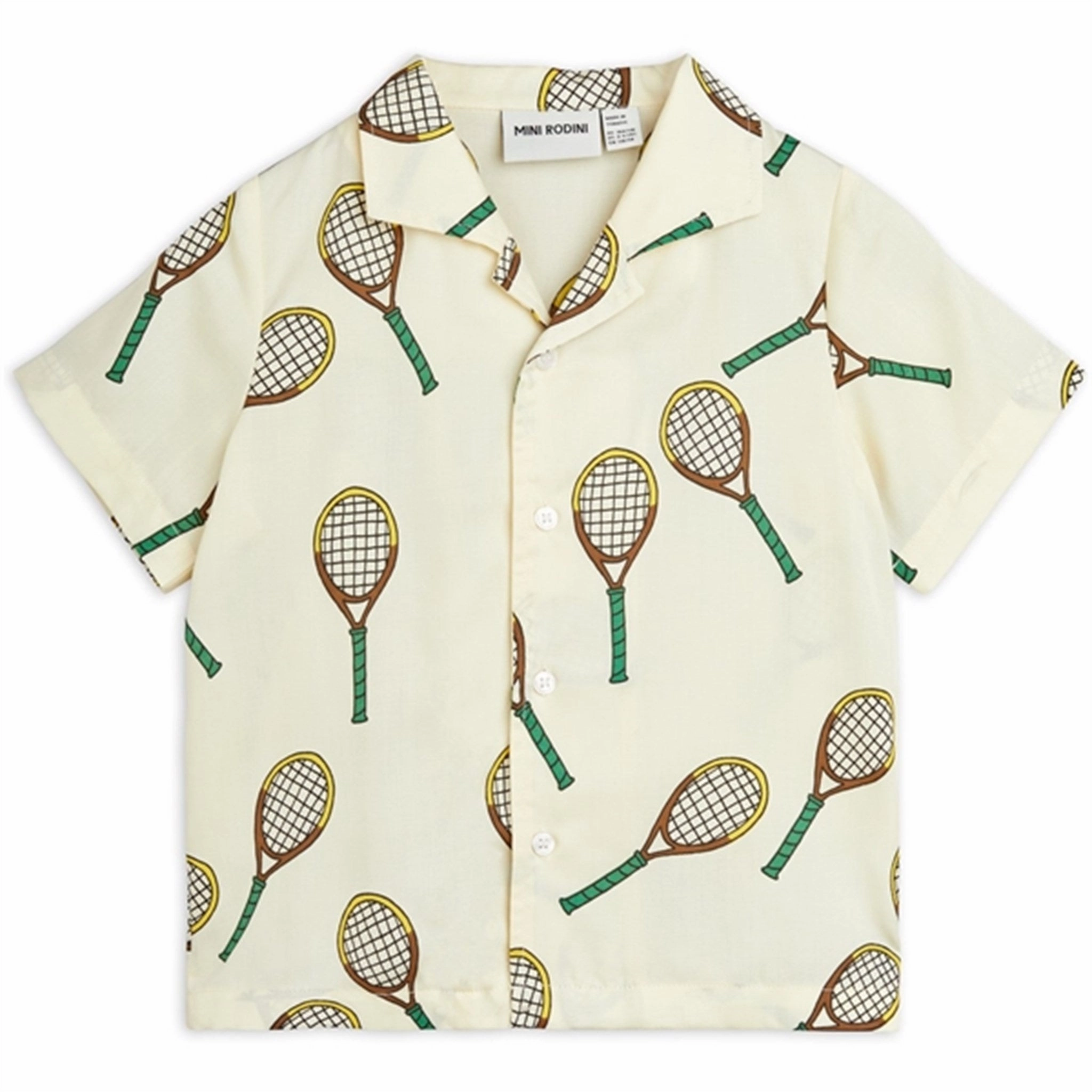Mini Rodini Offwhite Tennis Aop Woven T-shirt Unmatched comfort