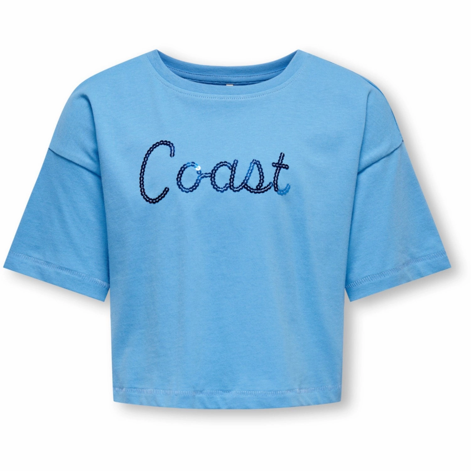 Fresh Comfort Style kids ONLY Azure Blue Coast Olivia Loose Sequins Top