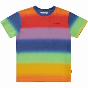 Molo Rainbow Spray Roxo T-Shirt V-Neck PocketDetail