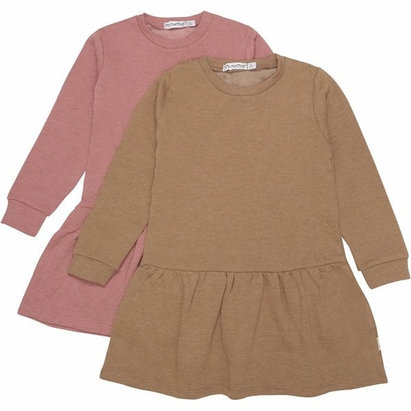 Zip-Closure Outdoor Ready Minymo Canyon Rose Sweat Dress 2-pack