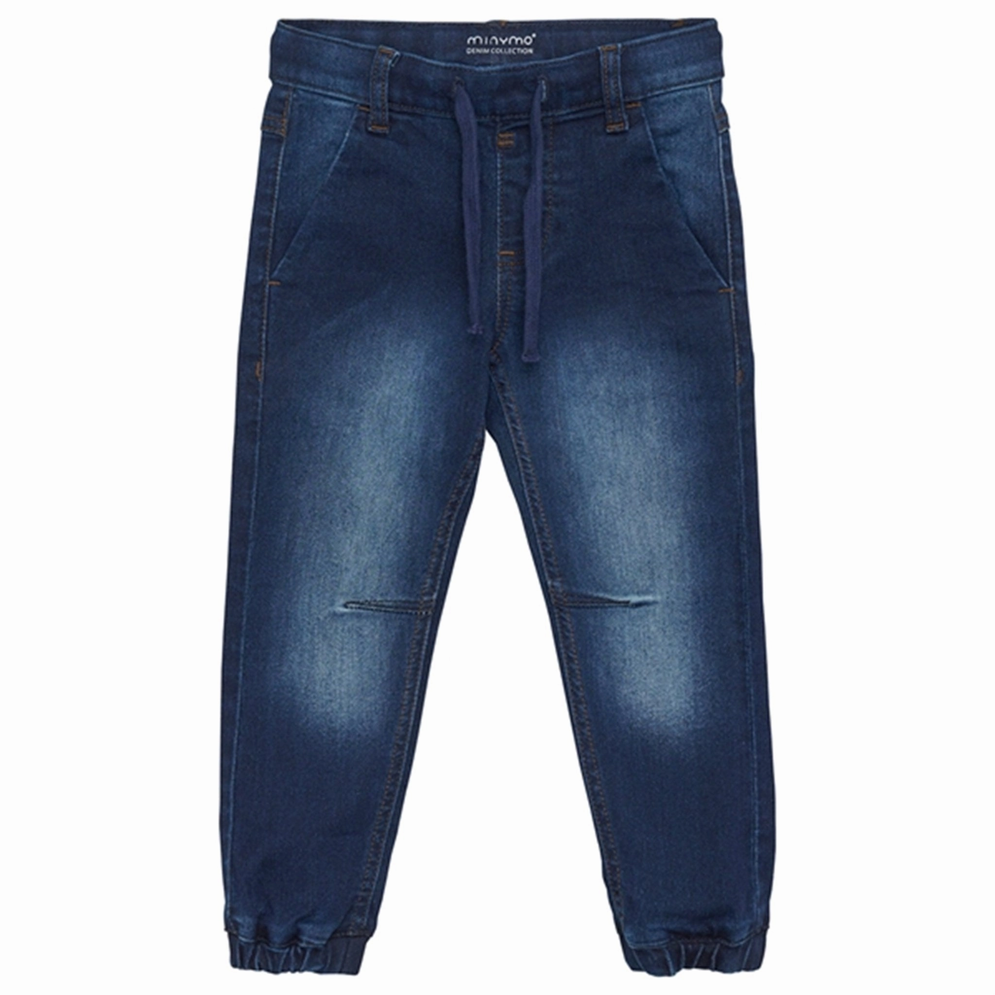 Chill Outfit Relaxed Style Earthy Minymo Dark Blue Denim Jeans Stretch Loose Fit NOOS