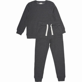 TemperatureRegulating Fabric Minymo Dark Gray melange Sweat Set 2-pack