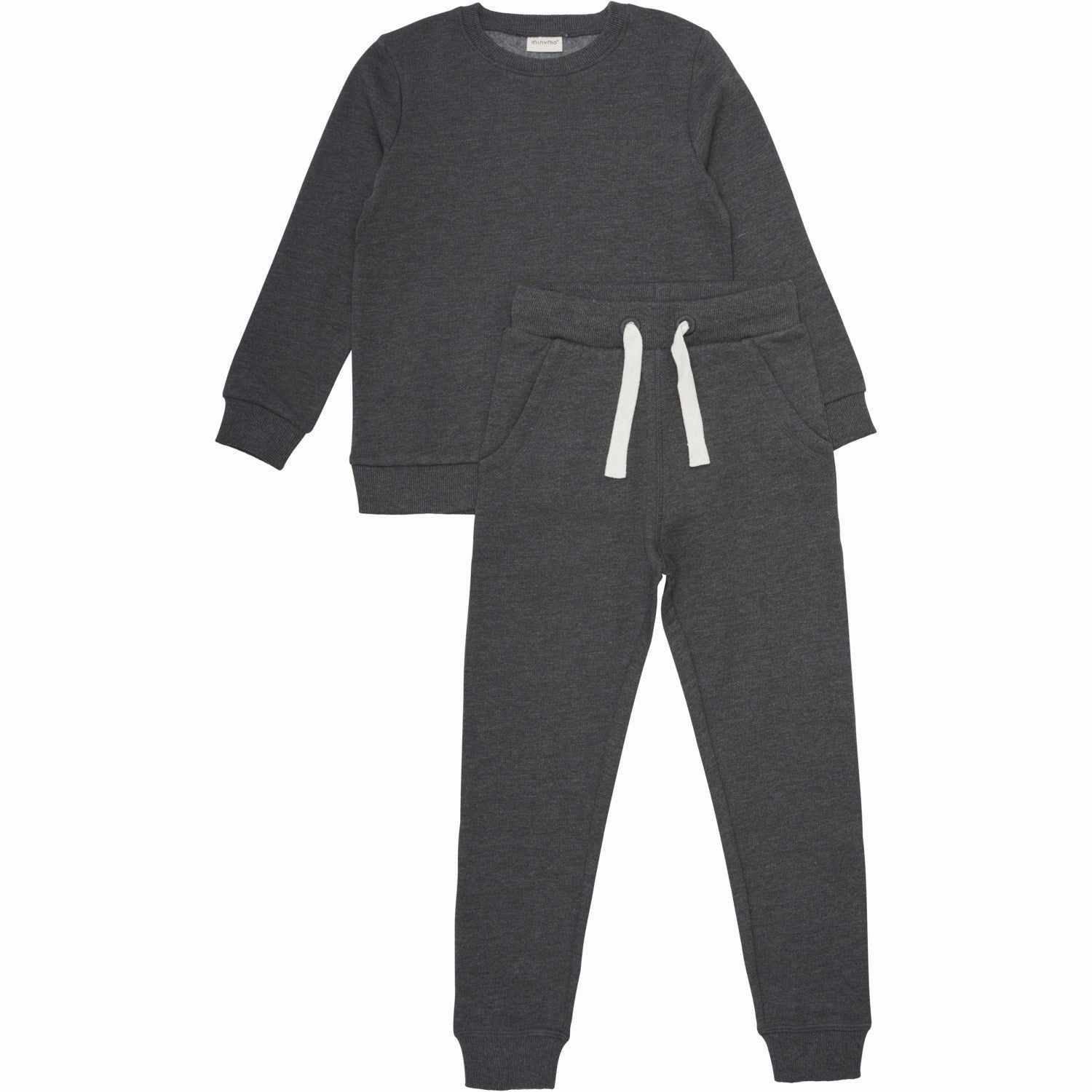 TemperatureRegulating Fabric Minymo Dark Gray melange Sweat Set 2-pack