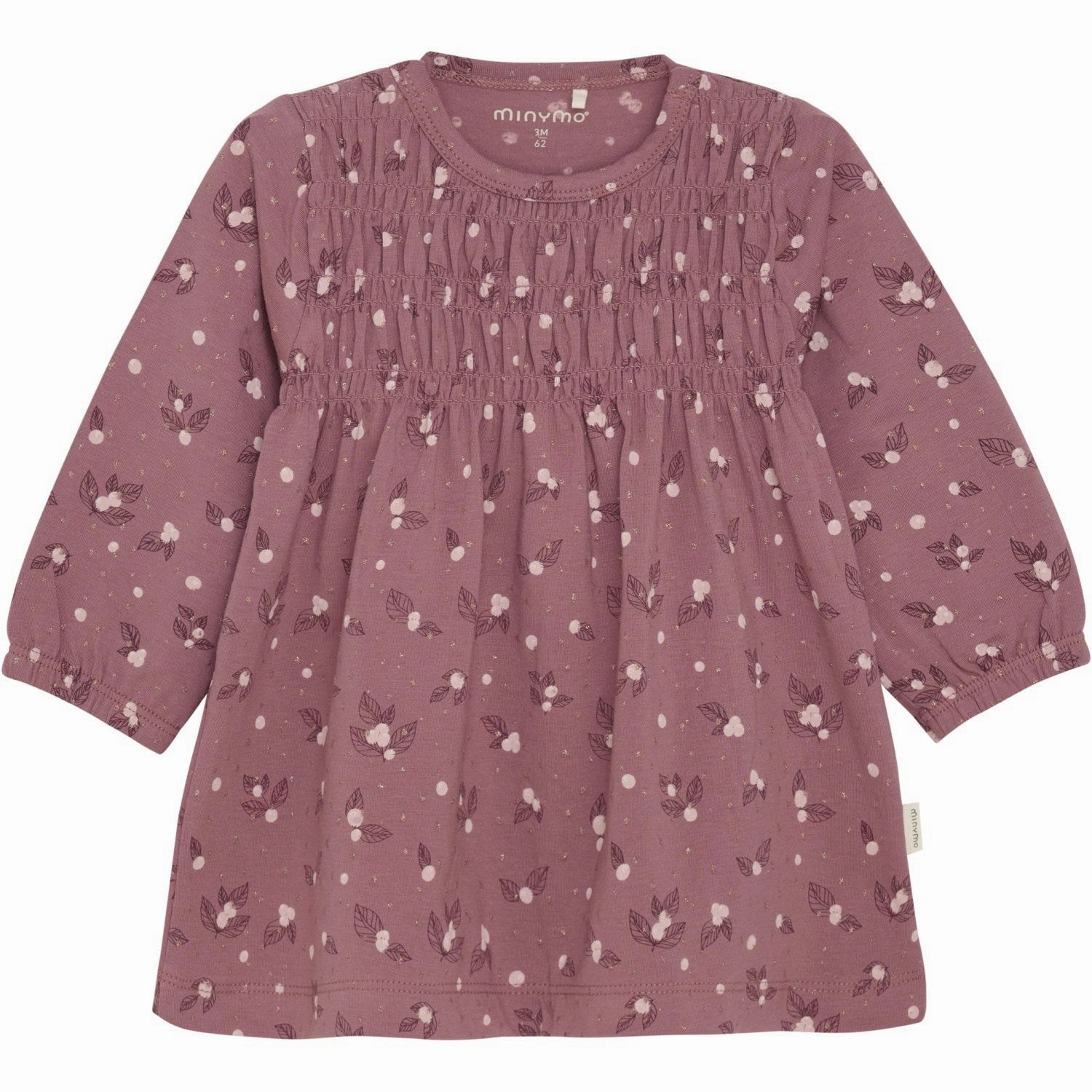 Minymo Deco Rose Dress AOP Pleated-Texture Quilted-Texture