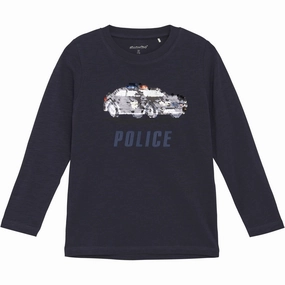 Minymo Parisian Night T-Shirt Ls Retro Vibe High Density Weave