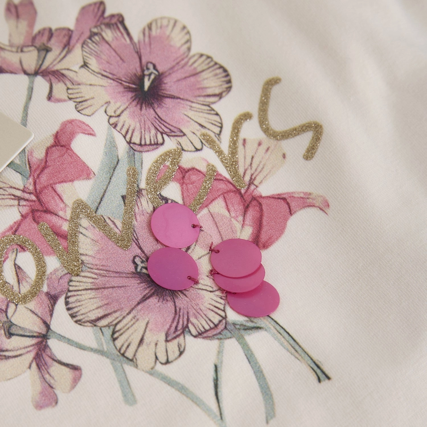 Reinforced Neckline Neutral Color Minymo White Swan T-Shirt