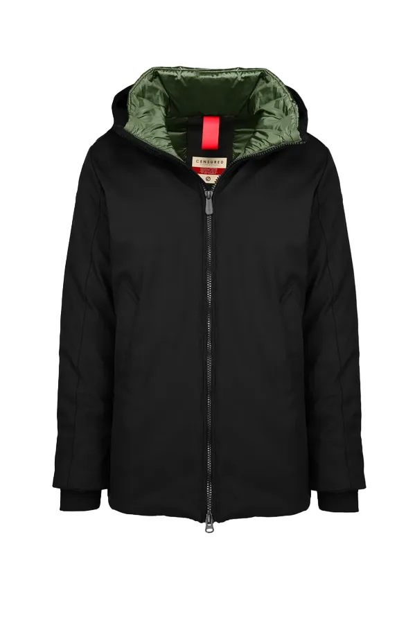 family trip Solution Censured giacca lunga da uomo con cappuccio GM 4089 T NEP3 90 nero