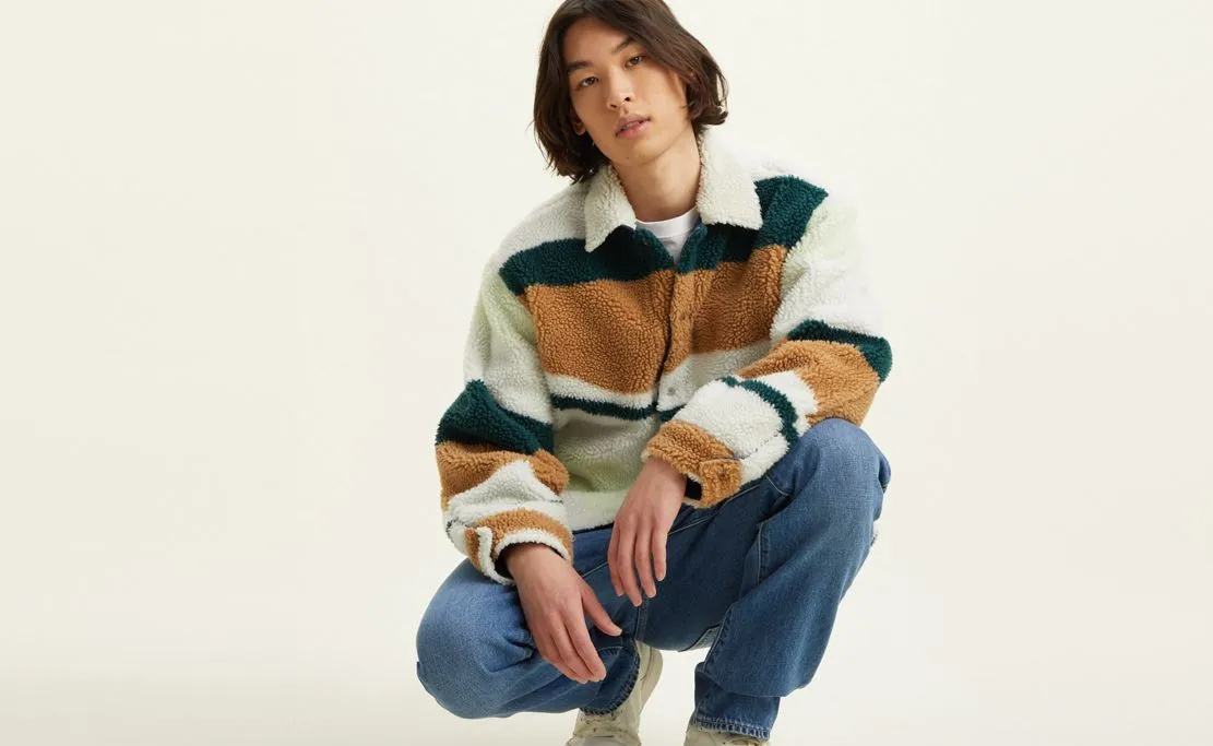 Levi's Giacca da uomo in Jeans reversibile Sherpa A31760000 medium indigo stonewash mountain vacation Warm Layer