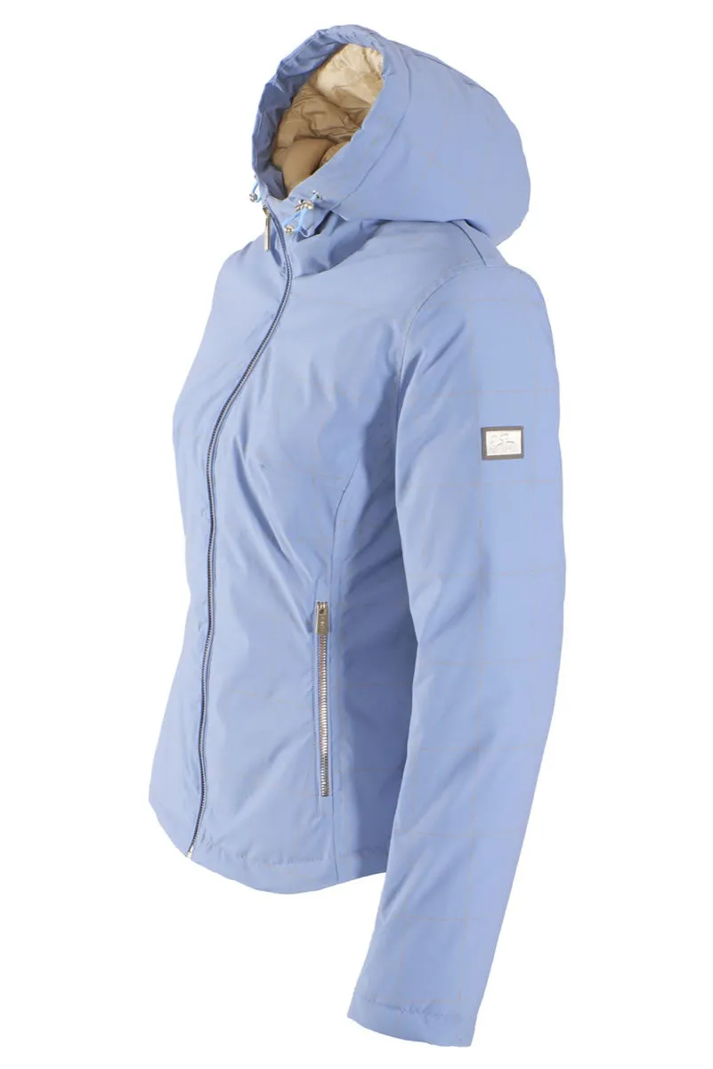 Yes Zee Giubbino da donna in softshell con cappuccio J028 Q400 0633 azzurro polvere Recharge Reservation
