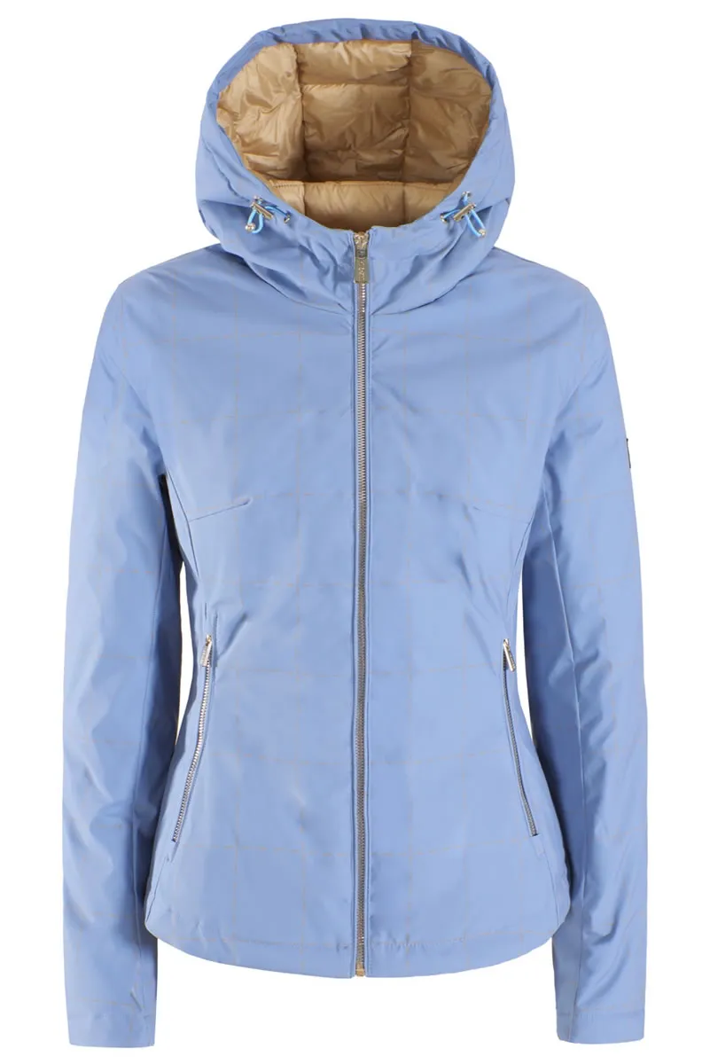 High-Performance Jacket Weatherproof Zipper Yes Zee Giubbino da donna in softshell con cappuccio J028 Q400 0633 azzurro polvere
