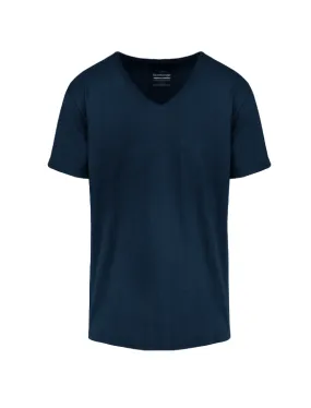 Bomboogie T-Shirt Scollo a "V" in Cotone misto Lino TM7422TJSNS 205 night blue Lightweight Layer Active Style