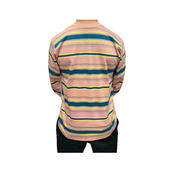 Obey T-shirt manica lunga Higland  131030115 pink multi Anti microbial coating