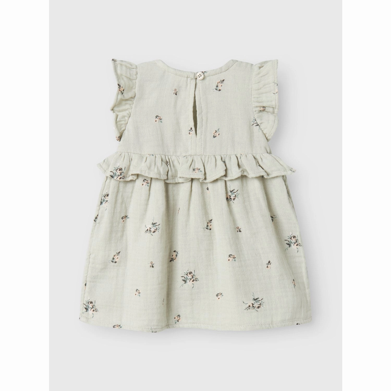 Name It Aqua Gray Hikka Capsl Dress Bow Soft Lightweight Fabric