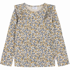 High-Quality Craftsmanship Neutral Tone Hust & Claire Mini Blue Tint Alexia Blouse