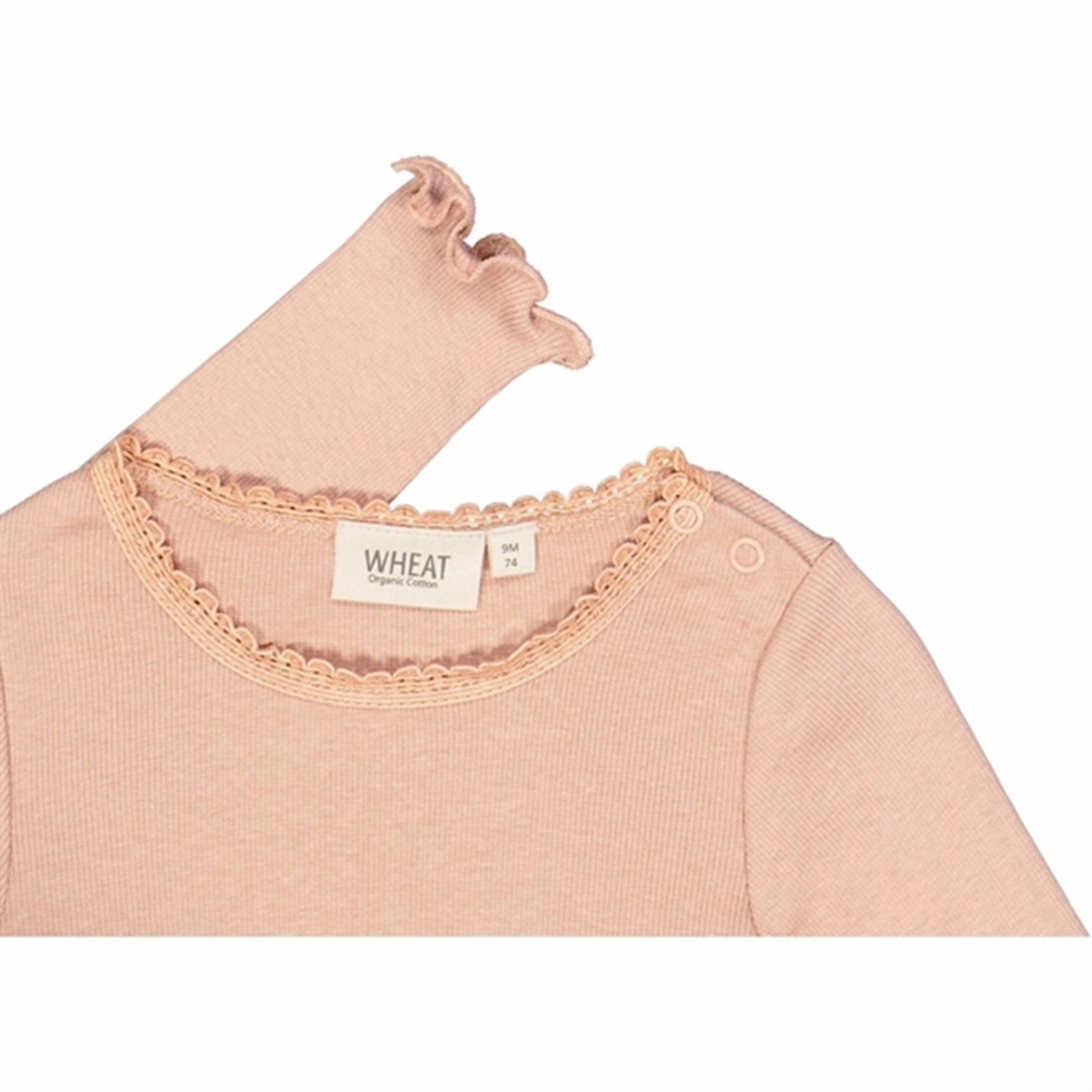 Polka Dot Solid Color Wheat Rose Dawn Rib Lace Blouse