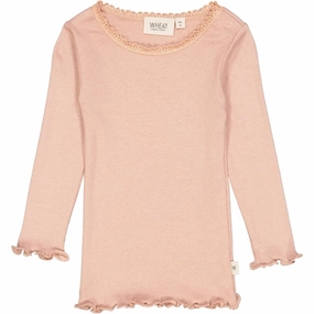 Wheat Rose Dawn Rib Lace Blouse All-Purpose Wear