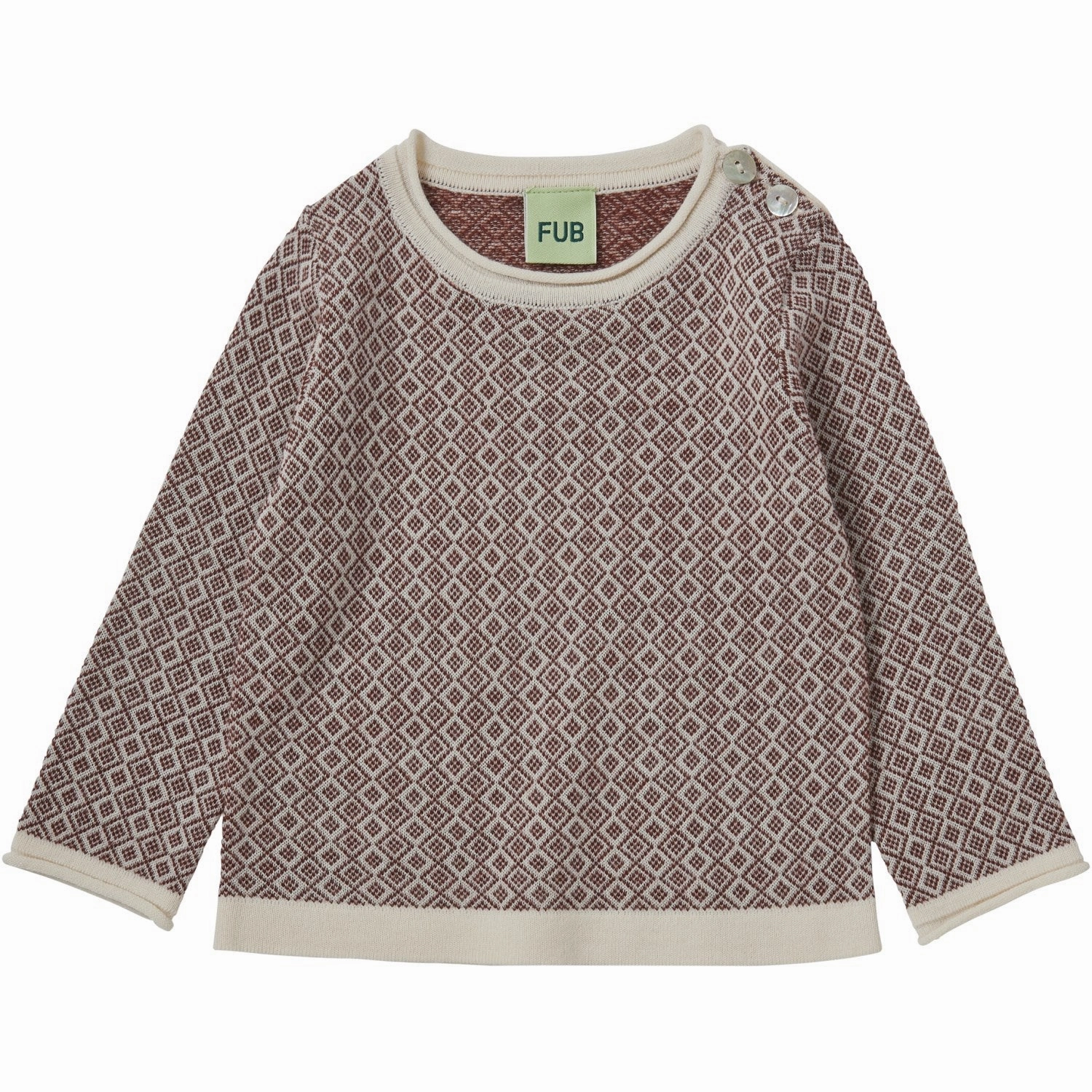 Travel-friendly FUB Ecru/Clay Baby Jaquard Tee L/S