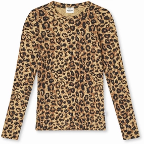Layered Look Mads N?rgaard Leopard Aop/Black 2X2 Cotton Aop Talino Tee L/S
