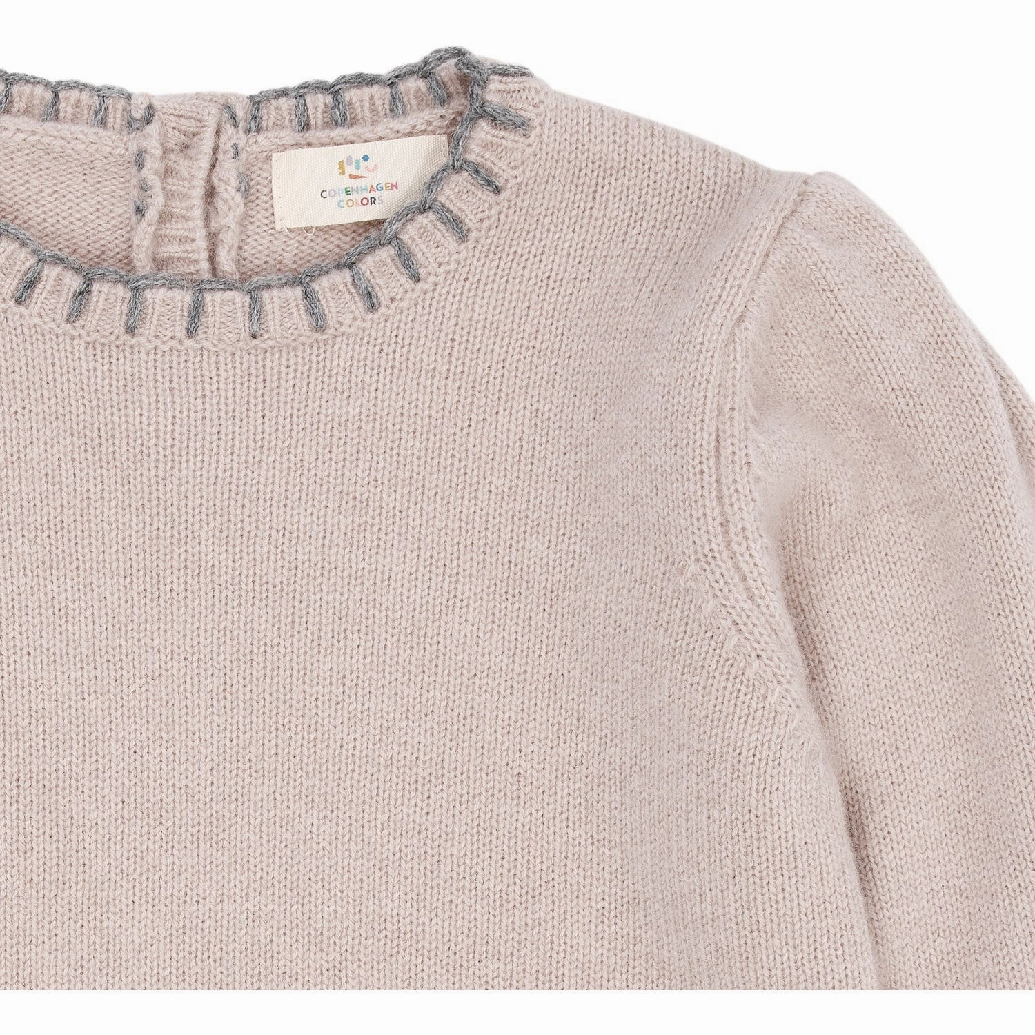 Double Stitched Seams Anti Odor Treatment COPENHAGEN COLORS Beige Cashmere Blouse W. Heart