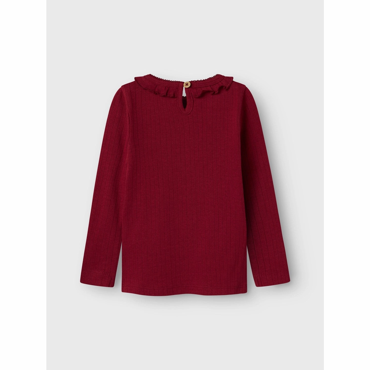 Contrast Stitch high-low hem Lil'Atelier Red Dahlia Rachel Nim Slim Blouse