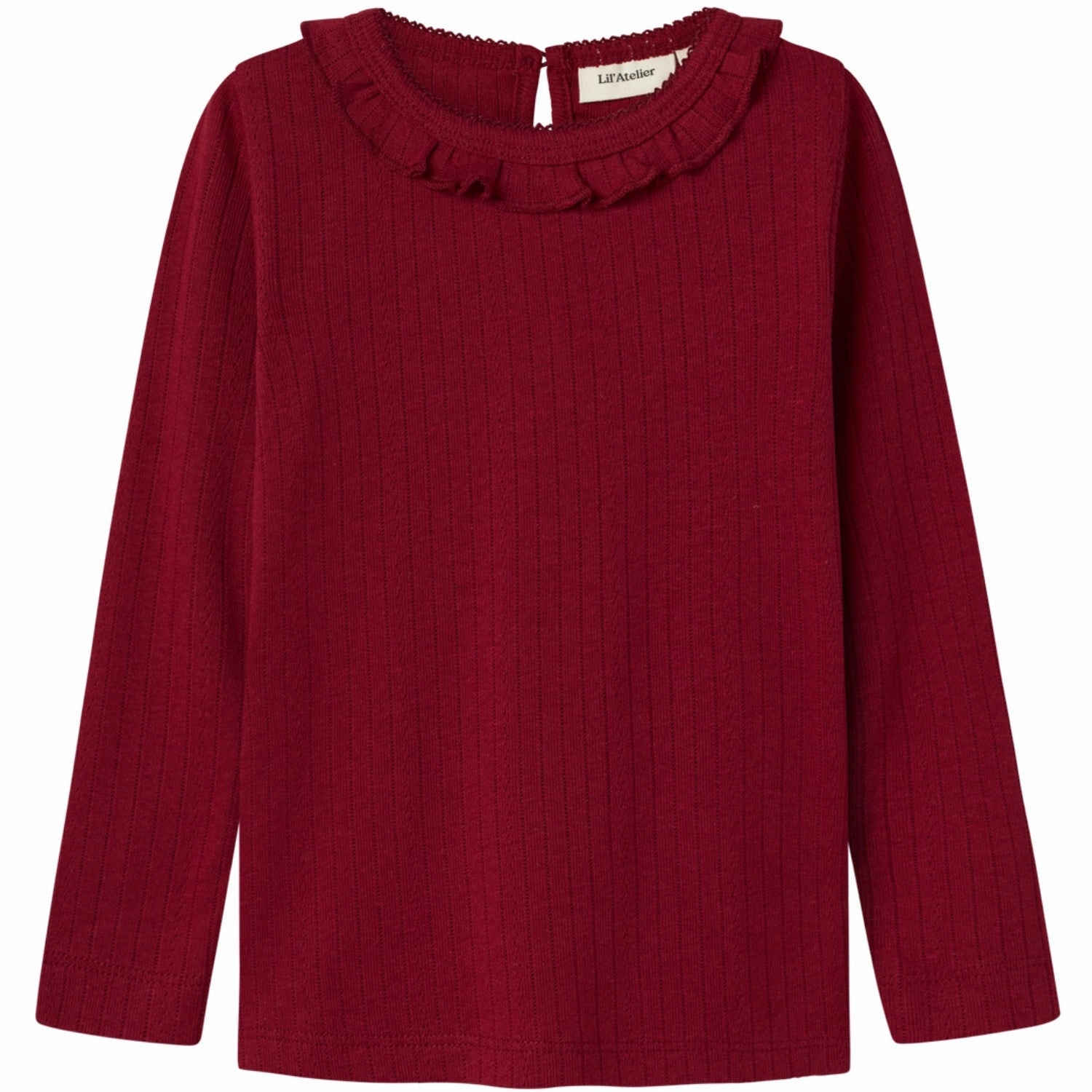 Lil'Atelier Red Dahlia Rachel Nim Slim Blouse Casual Sophistication Anti Pilling Finish